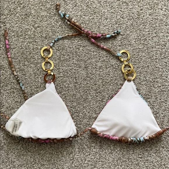 Victoria's Secret Pink and Blue Leopard Bikini- Top is Medium, Bottoms are Large - Picture 4 of 6